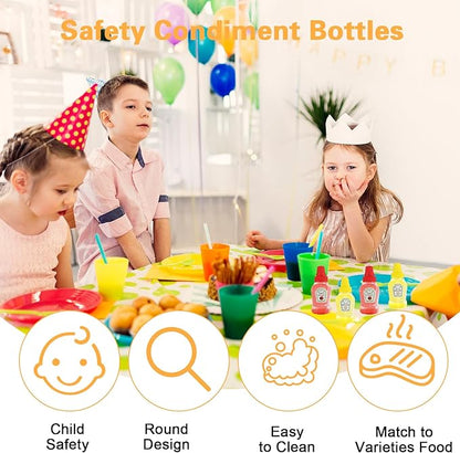 2Pcs Squeeze Sauce Bottles for Bento Lunch Box – Refillable Ketchup & Honey Dispenser