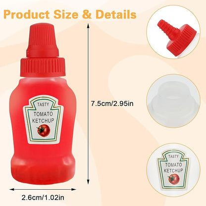 2Pcs Squeeze Sauce Bottles for Bento Lunch Box – Refillable Ketchup & Honey Dispenser