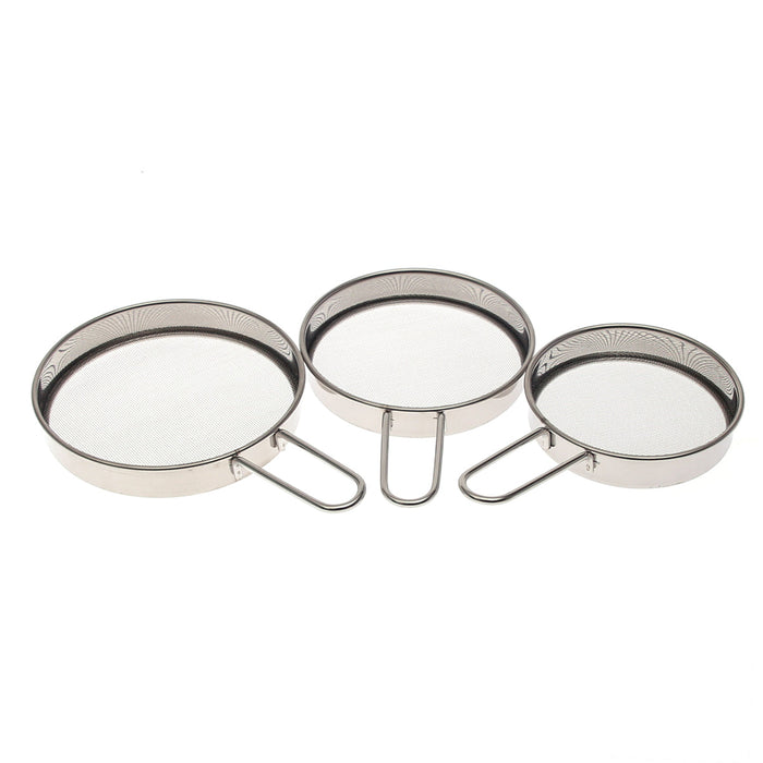 3 Pcs Flour Strainer Set – Stainless Steel