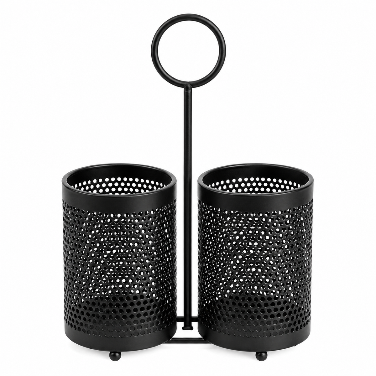2-Section Iron Chopstick Holder – Double Kitchen Utensil Organizer