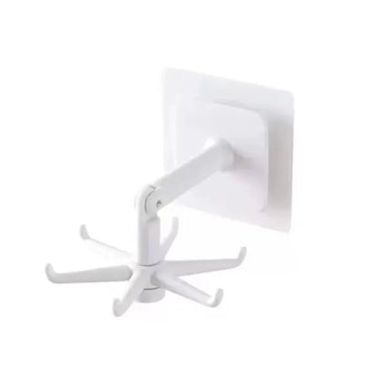 360 Degree Rotating Kitchen Hook Rack – No Drill Six Claw Wall Mounted Hanger