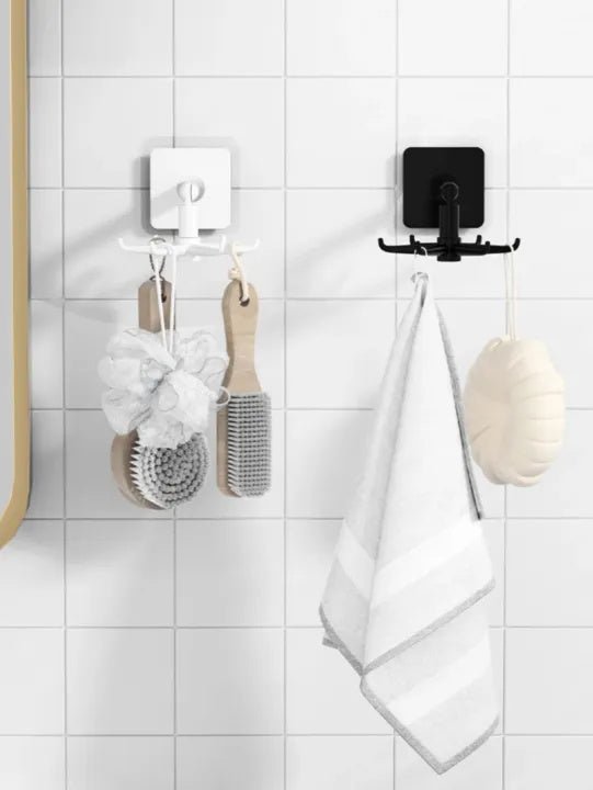 360 Degree Rotating Kitchen Hook Rack – No Drill Six Claw Wall Mounted Hanger