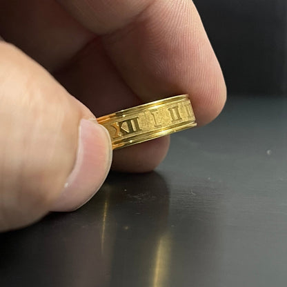 Golden Titanium Roman Ring