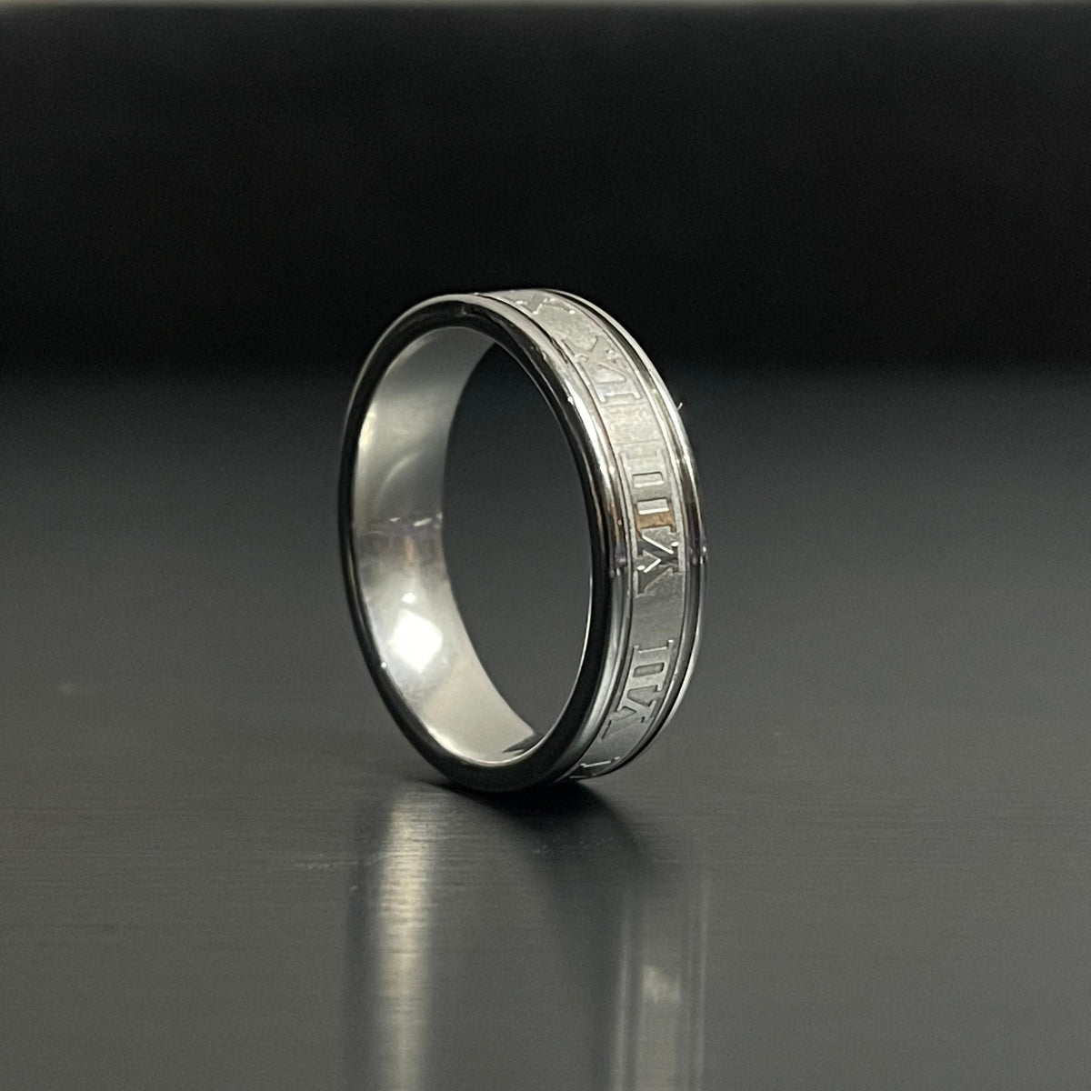 Slver Titanium Roman Ring
