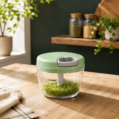 (Assorted) 1Pc EOTIA Manual Food Chopper – 900ml Hand‑Pull Vegetable & Fruit Dicer