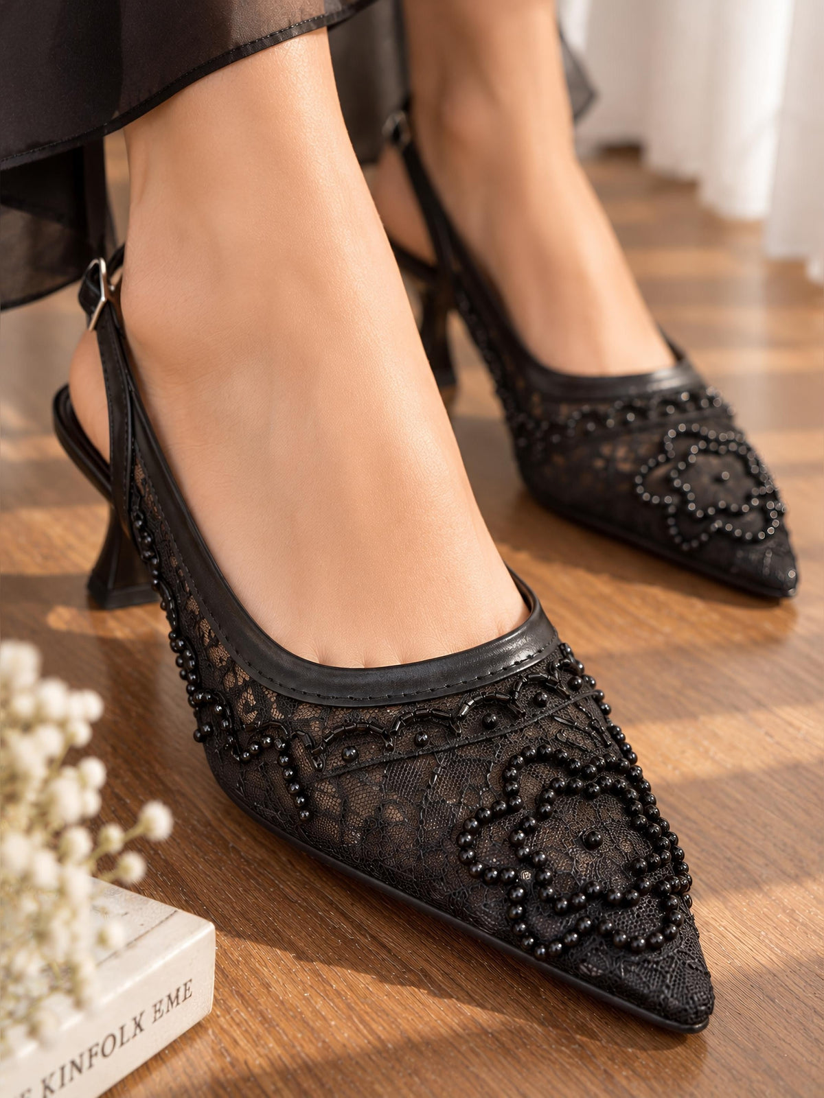 Evelyn Embroidered Heels