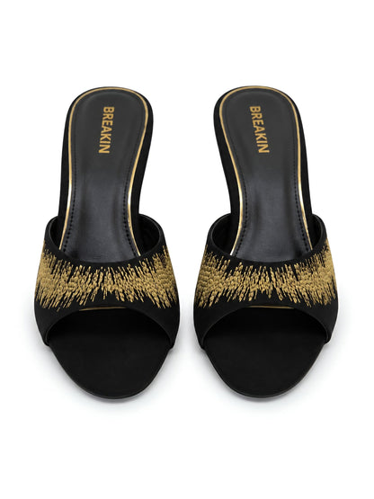 Splash Embroidery Heel