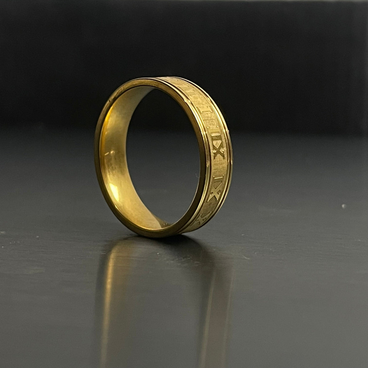 Golden Titanium Roman Ring