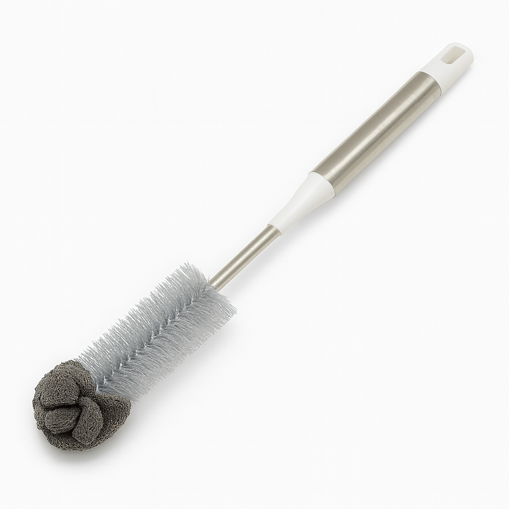 Aluminum Bottle Brush with Soft Scrub Tip for Deep, Scratch-Free Cleaning