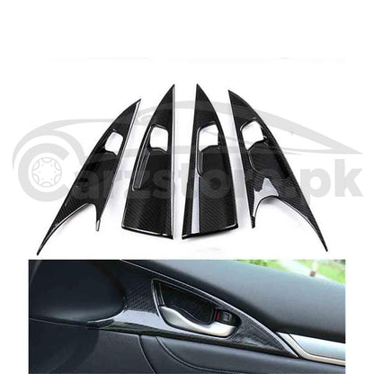 Honda Civic X Inner Bowl Carbon Fiber Trim 4 Pcs - Model 2016-2021