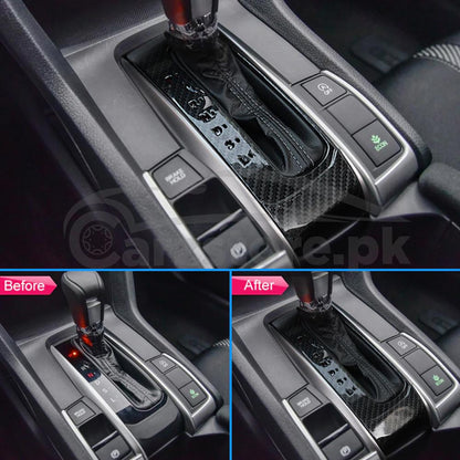 Carbon Fiber Gear Shift Trims For Honda Civic Model 2016-2021