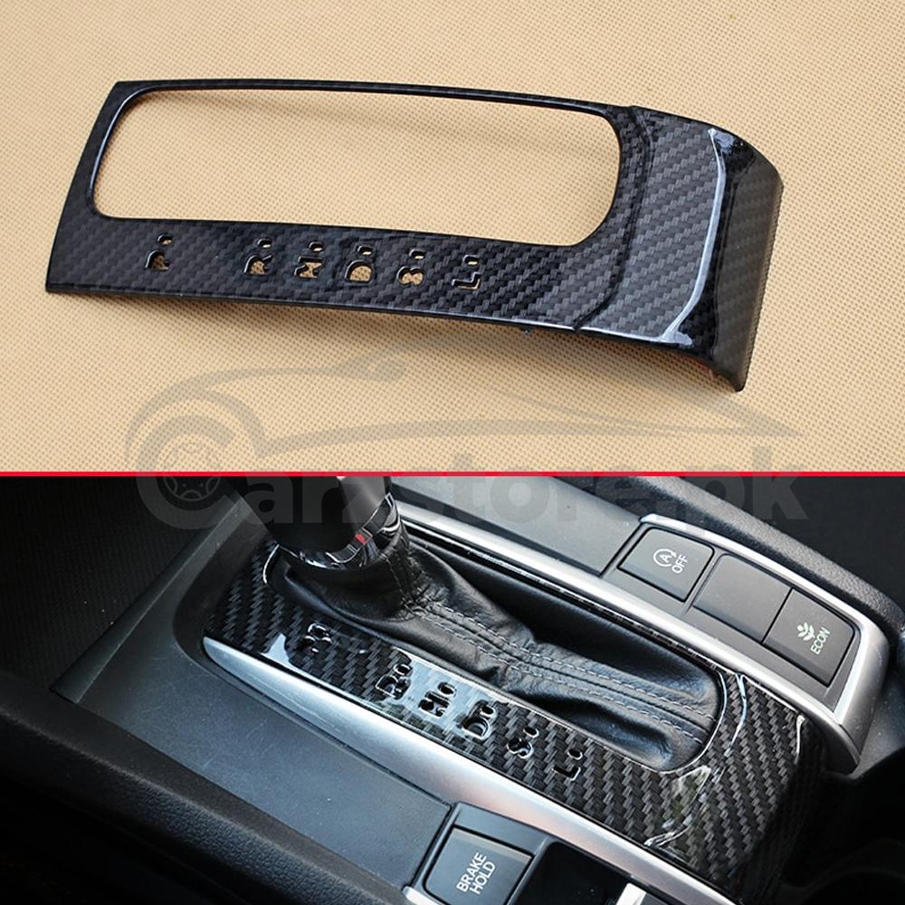 Carbon Fiber Gear Shift Trims For Honda Civic Model 2016-2021