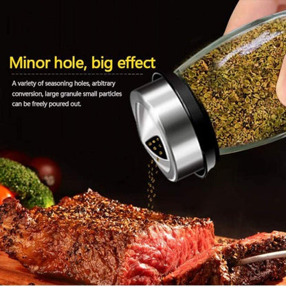 6PCS Rotating Spice Rack Set – 360 Degree Glass Seasoning Jar Organizer