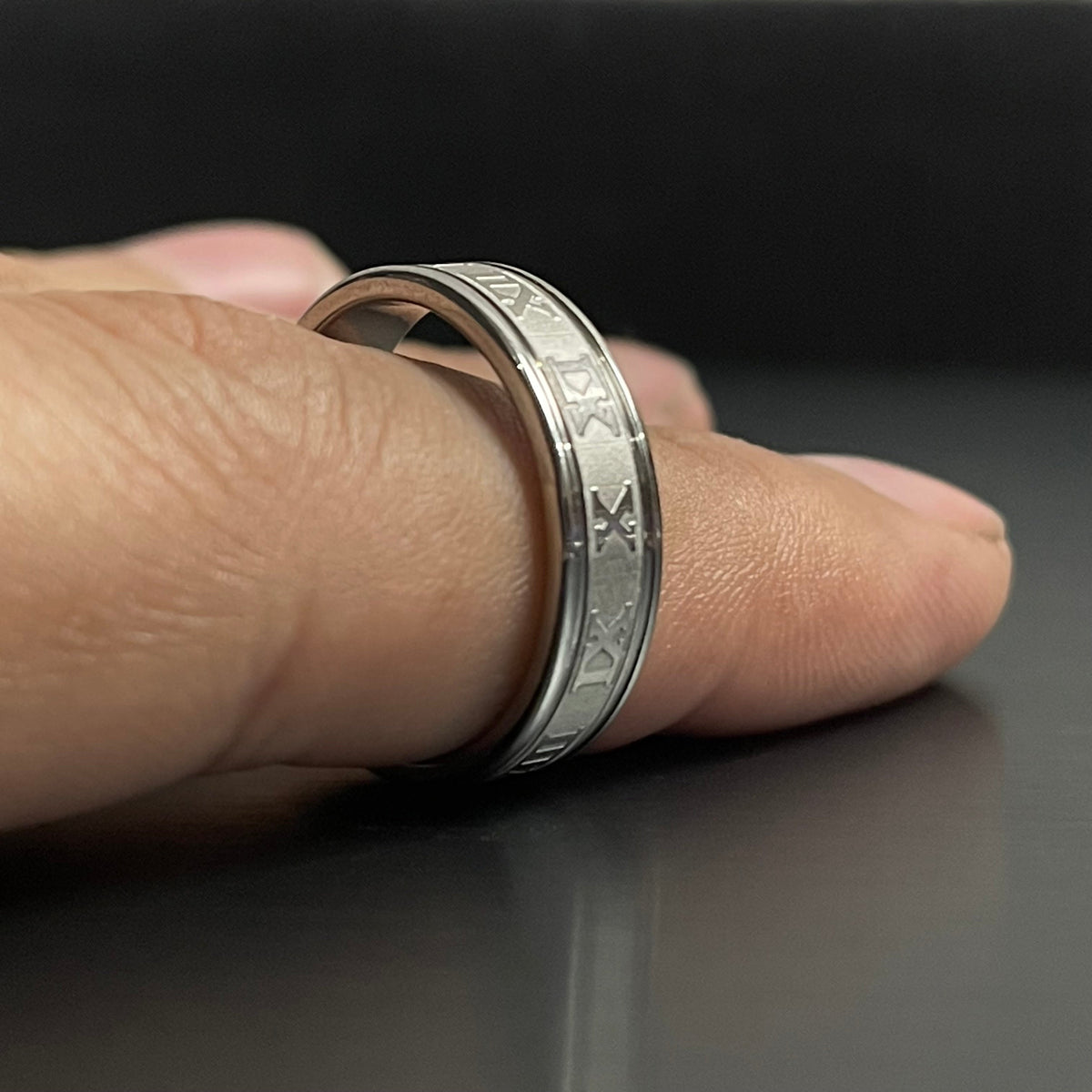 Slver Titanium Roman Ring