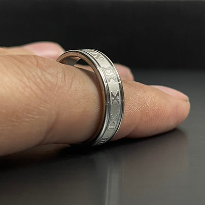 Slver Titanium Roman Ring