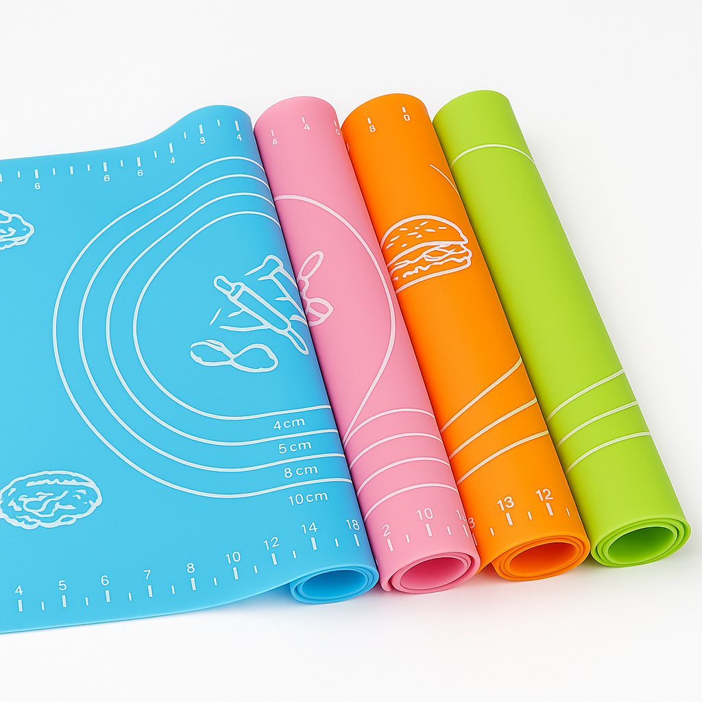 1Pc Silicone Baking Sheet (Assorted) – Non-Stick Pastry Mat with Measurement Guide