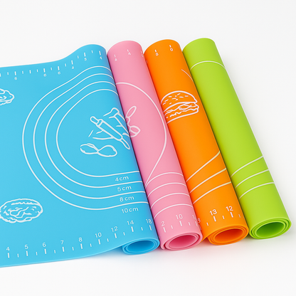 1Pc Silicone Baking Sheet (Assorted) – Non-Stick Pastry Mat with Measurement Guide