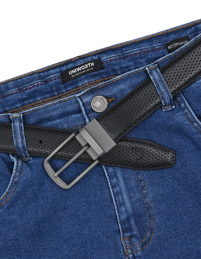 Black Dotted Reversible Formal Belt