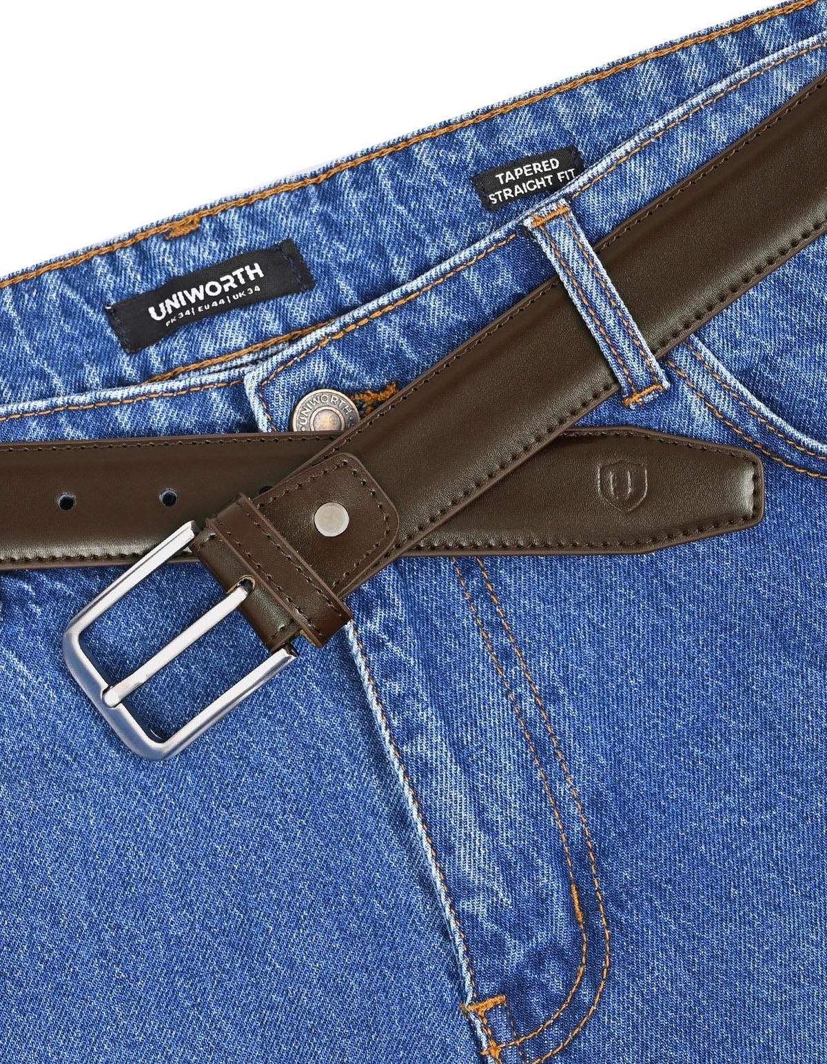Brown Plain 100% Leather Formal Belt