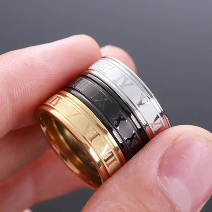 Slver Titanium Roman Ring