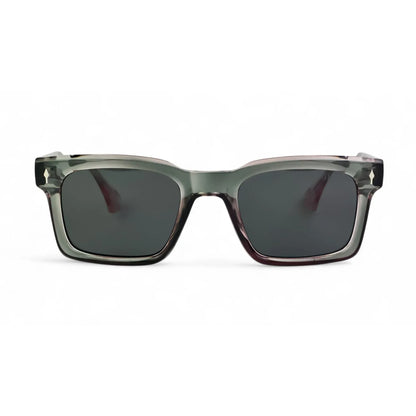 CrystalShade Bold Dual Shade Green Pink Rectangle Sunglasses
