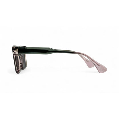 CrystalShade Bold Dual Shade Green Pink Rectangle Sunglasses