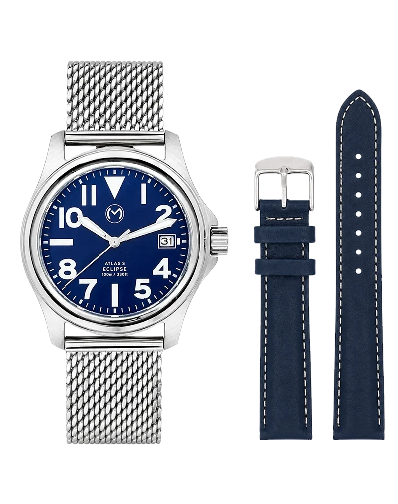 Atlas Eclipse Steel Blue Dial 38mm - Bundle