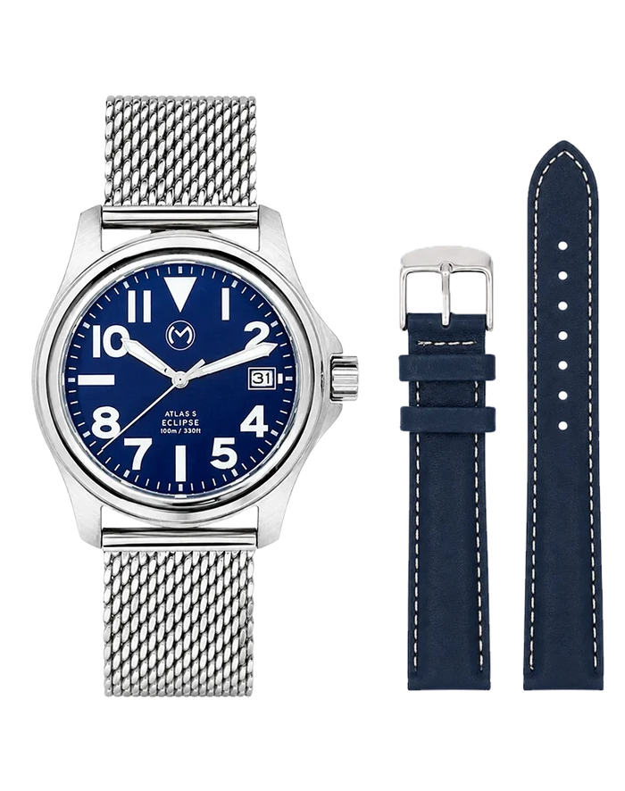 Atlas Eclipse Steel Blue Dial 38mm - Bundle