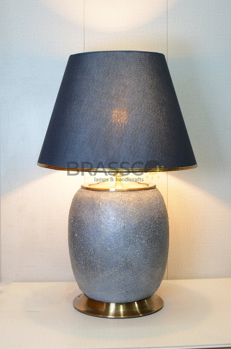 BRC Fiber Grey Beaded L GB Decorative Table Lamp Premium Collection