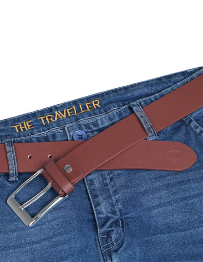 Burgundy Plain Casual Belt