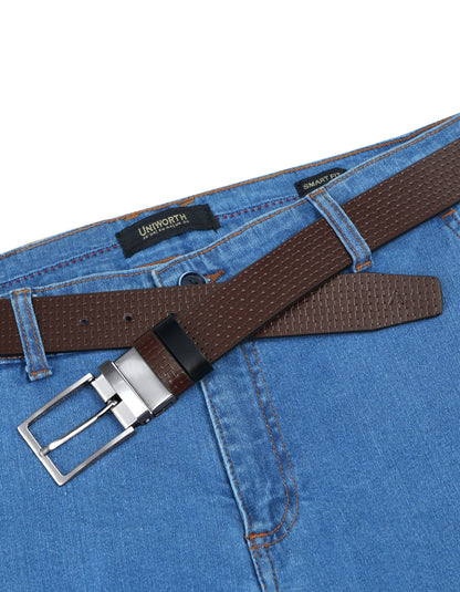 Coffee Texture Reversible Formal Belt