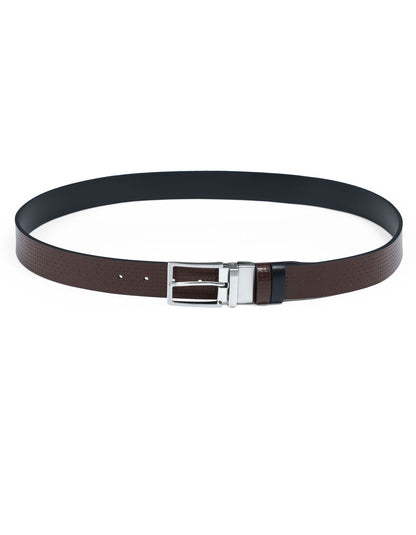 Coffee Texture Reversible Formal Belt