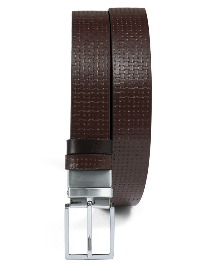 Coffee Texture Reversible Formal Belt
