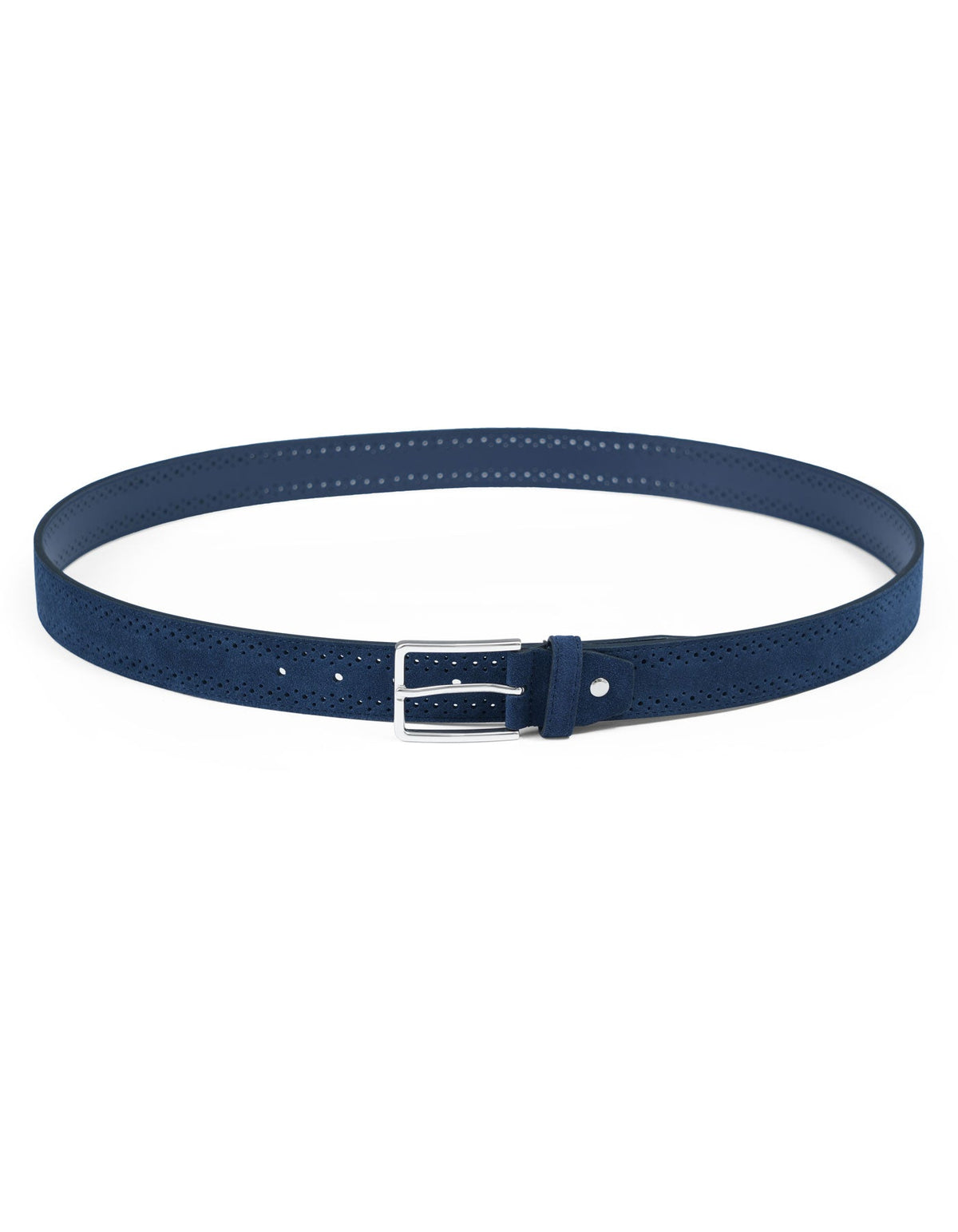 Navy Dotted Suede Leather Belt