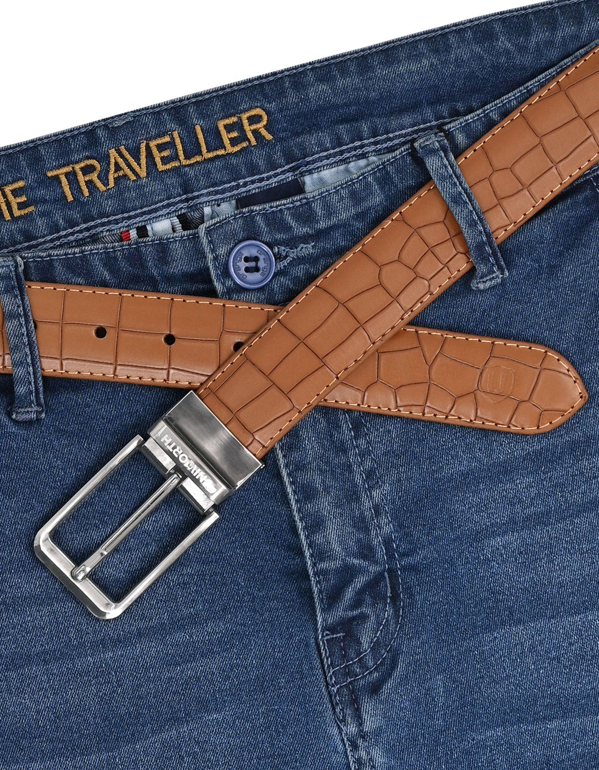 Tan Texture Reversible Formal Belt