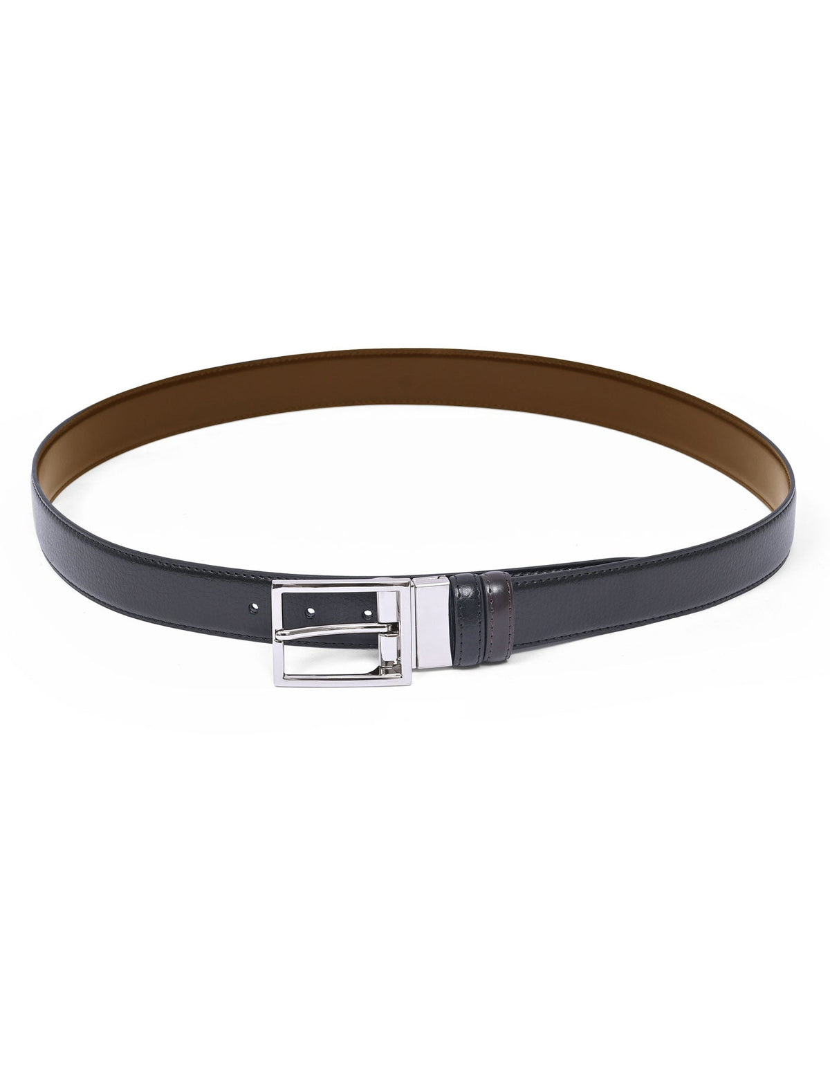Black Texture Reversible Formal Belt