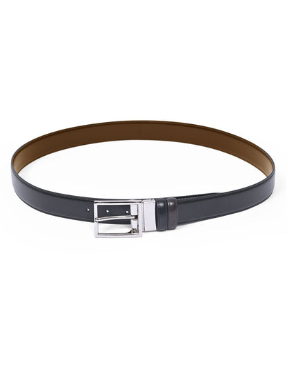 Black Texture Reversible Formal Belt
