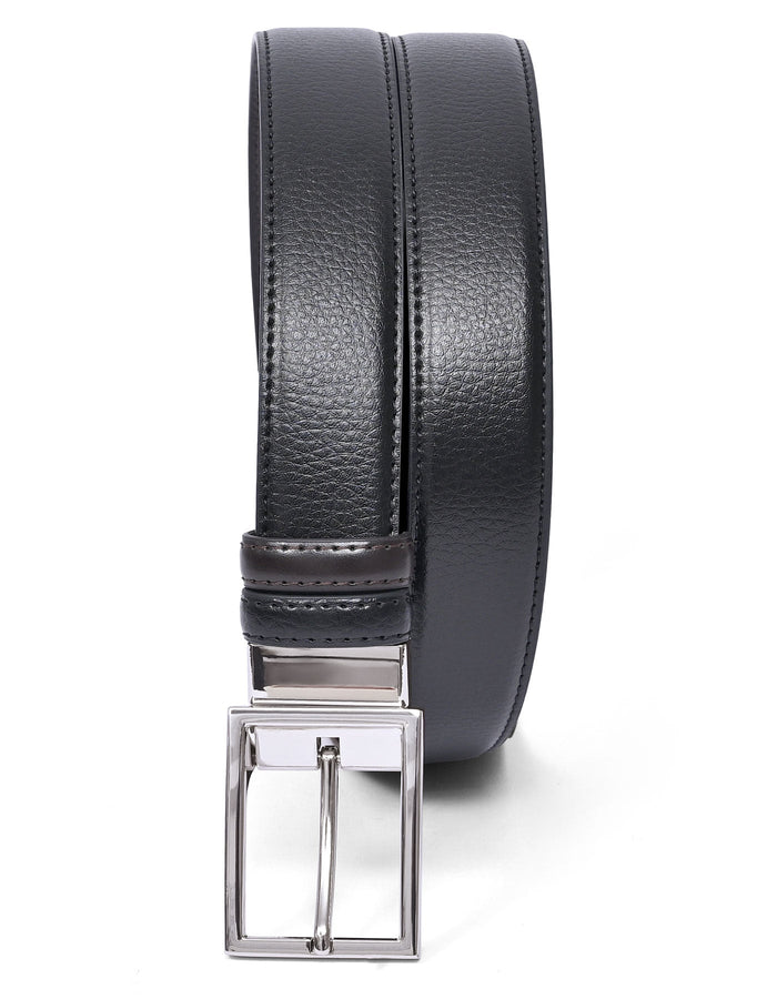 Black Texture Reversible Formal Belt
