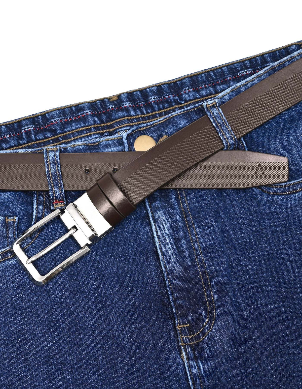 Coffee Texture Reversible Formal Belt