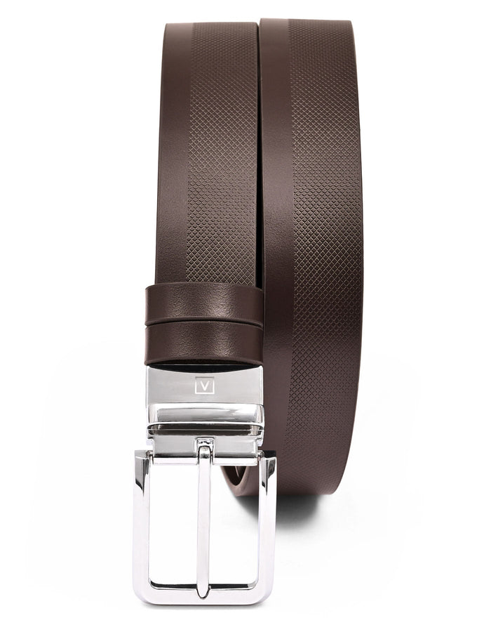 Coffee Texture Reversible Formal Belt