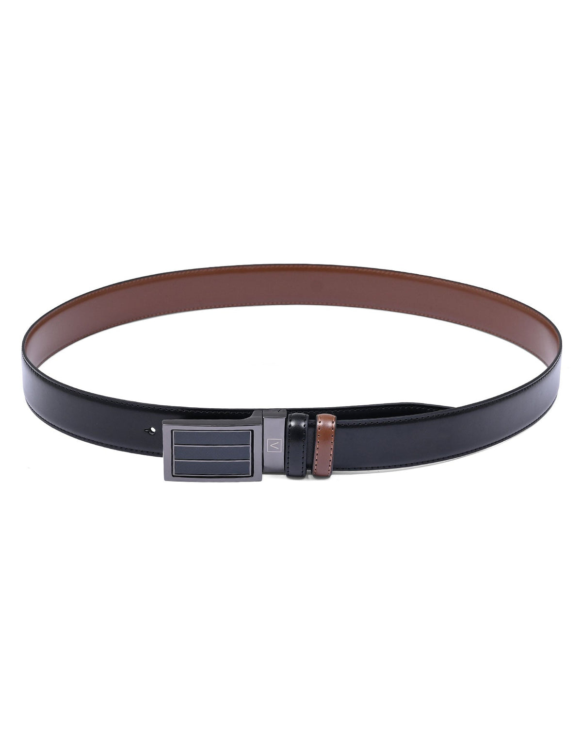 Black Plain Reversible Formal Belt