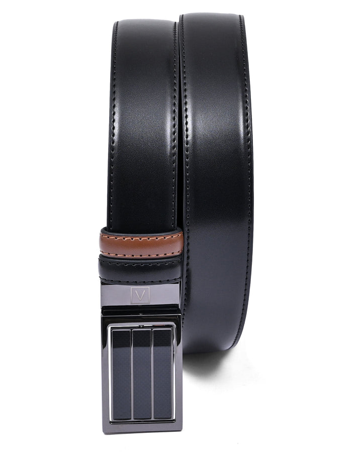 Black Plain Reversible Formal Belt
