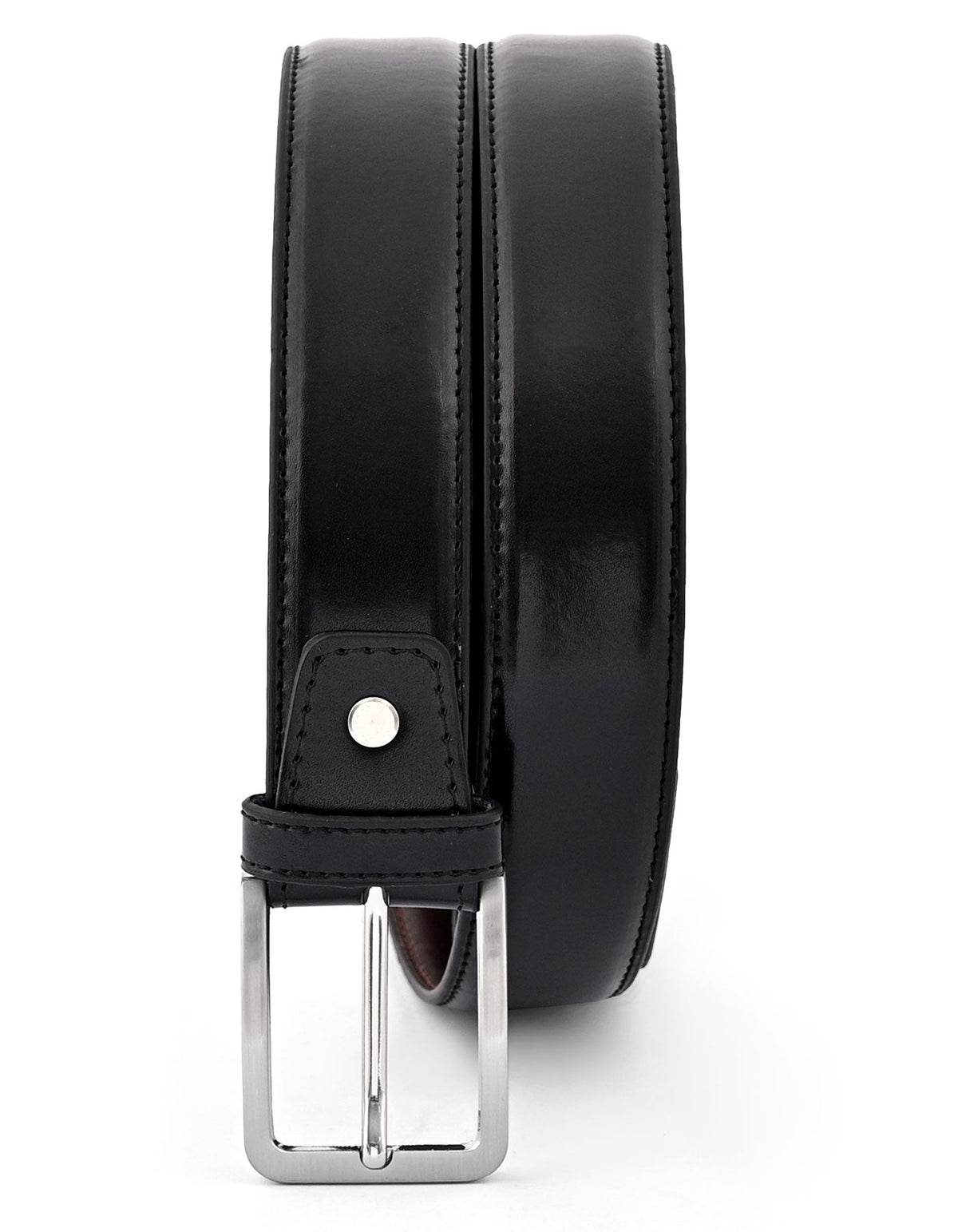Black Plain 100% Leather Formal Belt