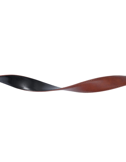 Burgundy Plain Reversible Formal Belt