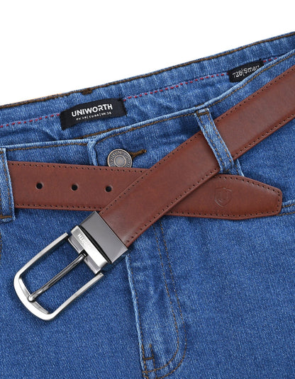Burgundy Plain Reversible Formal Belt