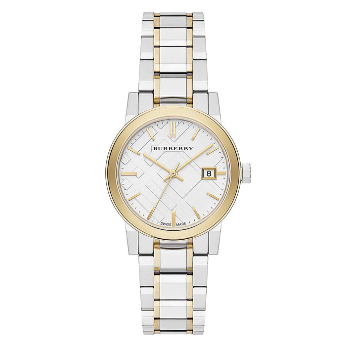 Burberry The City Ladies 34mm Two-Tone Yellow Gold Watch
