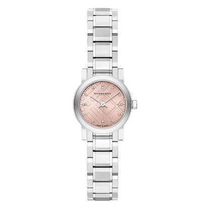 Burberry Ladies The City Check Diamonds Pink 26mm Watch