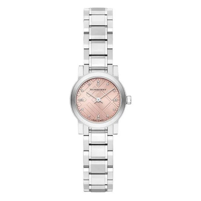 Burberry Ladies The City Check Diamonds Pink 26mm Watch