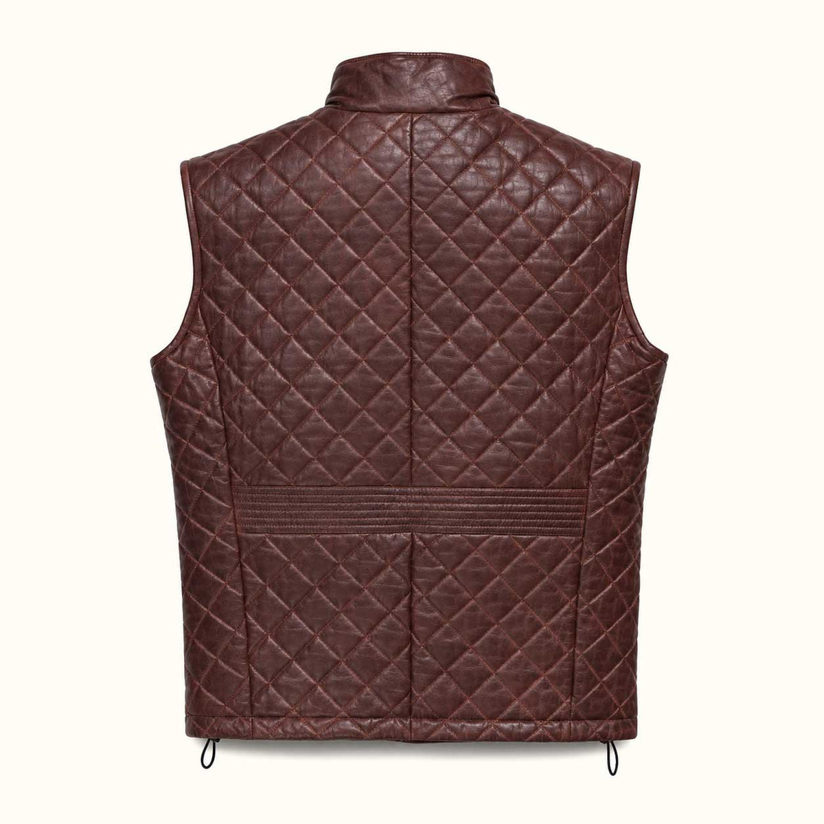 Highlands Quilted Leather Vest | Mahogany Brown