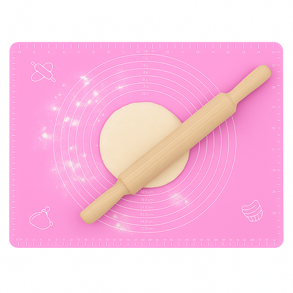 1Pc Silicone Baking Sheet (Assorted) – Non-Stick Pastry Mat with Measurement Guide